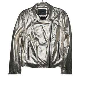 New Blank NYC Jacket Women's Large  Faux Leather‎ Pockets Moto Crop Outdoor